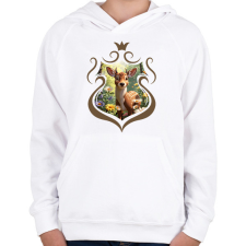 PRINTFASHION Szarvas - Gyerek kapucnis pulóver - Fehér gyerek pulóver, kardigán