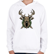 PRINTFASHION szarvas - Gyerek kapucnis pulóver - Fehér gyerek pulóver, kardigán