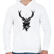 PRINTFASHION szarvas minta - Férfi kapucnis pulóver - Fehér