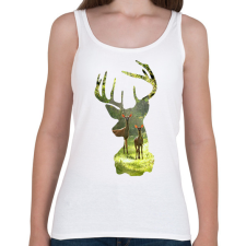 PRINTFASHION Szarvas - Női atléta - Fehér női trikó