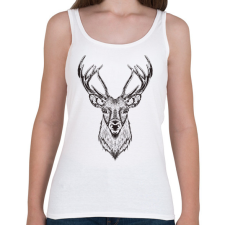 PRINTFASHION szarvas - Női atléta - Fehér női trikó