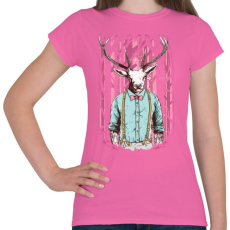 PRINTFASHION Szarvas - Női póló - Rózsaszín