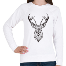 PRINTFASHION szarvas - Női pulóver - Fehér női pulóver, kardigán