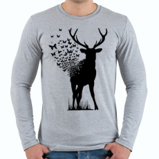 PRINTFASHION Szarvas pillangó - Férfi hosszú ujjú póló - Sport szürke