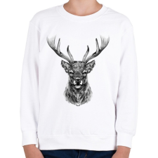PRINTFASHION szarvas portré - Gyerek pulóver - Fehér gyerek pulóver, kardigán