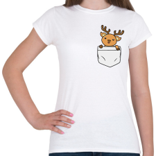 PRINTFASHION Szarvas zsebben - Női póló - Fehér női póló