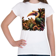 PRINTFASHION Szarvascsőrű madár - Női póló - Fehér