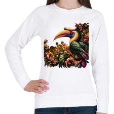 PRINTFASHION Szarvascsőrű madár - Női pulóver - Fehér női pulóver, kardigán