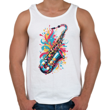 PRINTFASHION Szaxofon - Férfi atléta - Fehér atléta, trikó
