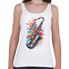 PRINTFASHION Szaxofon - Női atléta - Fehér