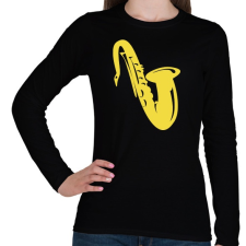 PRINTFASHION Szaxofon - Női hosszú ujjú póló - Fekete női póló