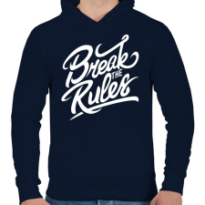 PRINTFASHION Szegd meg a szabályokat!  - Férfi kapucnis pulóver - Sötétkék férfi pulóver, kardigán