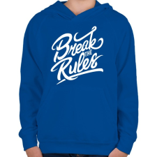 PRINTFASHION Szegd meg a szabályokat!  - Gyerek kapucnis pulóver - Királykék gyerek pulóver, kardigán