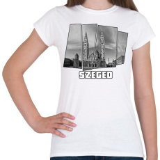 PRINTFASHION Szegedi nagytemplom (GTA stílus) - Női póló - Fehér