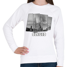 PRINTFASHION Szegedi nagytemplom (GTA stílus) - Női pulóver - Fehér