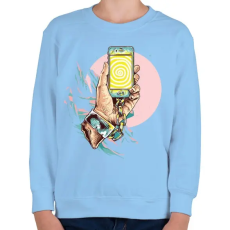 PRINTFASHION Szelfi - Gyerek pulóver - Világoskék