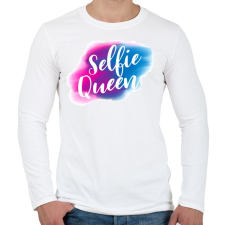 PRINTFASHION Szelfi Királynő - Férfi hosszú ujjú póló - Fehér férfi póló