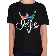 PRINTFASHION Szelfi királynő - Gyerek póló - Fekete gyerek póló