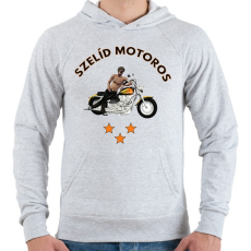 PRINTFASHION SZELÍD MOTOROS - Férfi kapucnis pulóver - Sport szürke
