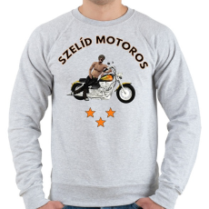PRINTFASHION SZELÍD MOTOROS - Férfi pulóver - Sport szürke