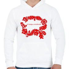 PRINTFASHION Szelíd szitkok - a kutya mindenit - Férfi kapucnis pulóver - Fehér férfi pulóver, kardigán