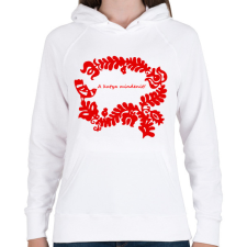 PRINTFASHION Szelíd szitkok - a kutya mindenit - Női kapucnis pulóver - Fehér női pulóver, kardigán