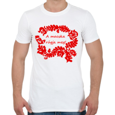 PRINTFASHION Szelíd szitkok - a macska rúgja meg - Férfi póló - Fehér