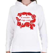 PRINTFASHION Szelíd szitkok - a macska rúgja meg - Női kapucnis pulóver - Fehér női pulóver, kardigán