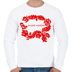 PRINTFASHION Szelíd szitkok - anyád csipáját - Férfi pulóver - Fehér