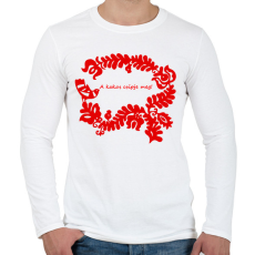 PRINTFASHION Szelíd szitkok - kakas csípje meg - Férfi hosszú ujjú póló - Fehér