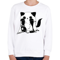 PRINTFASHION Szellem cica - Gyerek pulóver - Fehér