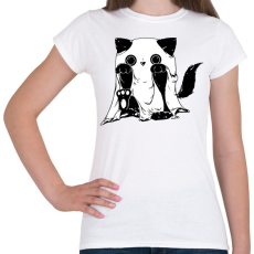 PRINTFASHION Szellem cica - Női póló - Fehér