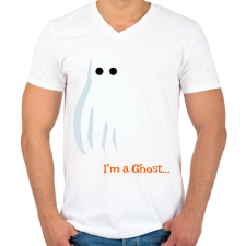 PRINTFASHION Szellem... - Férfi V-nyakú póló - Fehér férfi póló