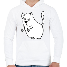 PRINTFASHION Szellem macska - Férfi kapucnis pulóver - Fehér