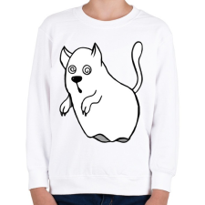 PRINTFASHION Szellem macska - Gyerek pulóver - Fehér gyerek pulóver, kardigán