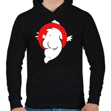 PRINTFASHION Szellemirtók hátsó - Férfi kapucnis pulóver - Fekete férfi pulóver, kardigán