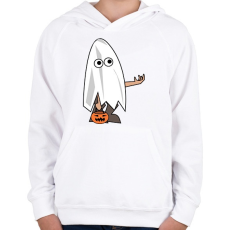 PRINTFASHION Szellemke - Gyerek kapucnis pulóver - Fehér