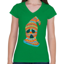 PRINTFASHION Szellemtolvaj - Női V-nyakú póló - Zöld női póló