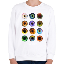 PRINTFASHION Szem típusok - Gyerek pulóver - Fehér gyerek pulóver, kardigán