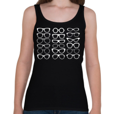 PRINTFASHION Szemész szemüveg - Női atléta - Fekete női trikó