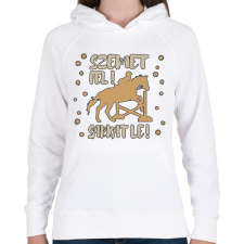 PRINTFASHION Szemet fel, sarkat le - Női kapucnis pulóver - Fehér női pulóver, kardigán