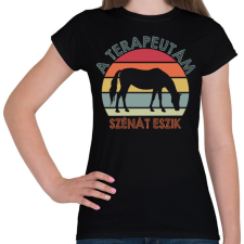 PRINTFASHION Szénát eszik - Női póló - Fekete női póló