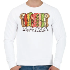 PRINTFASHION Szendvics ölelés - Férfi pulóver - Fehér férfi pulóver, kardigán