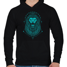 PRINTFASHION Szent oroszlán - Férfi kapucnis pulóver - Fekete