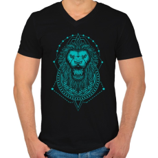 PRINTFASHION Szent oroszlán - Férfi V-nyakú póló - Fekete