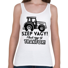 PRINTFASHION Szép vagy mint egy új traktor - Női atléta - Fehér női trikó