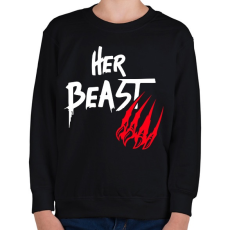 PRINTFASHION Szépség és a szörnyeteg - páros férfi - Gyerek pulóver - Fekete