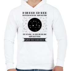 PRINTFASHION Szeptember: Mérleg - Férfi kapucnis pulóver - Fehér