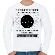 PRINTFASHION Szeptember: Mérleg - Férfi pulóver - Fehér férfi pulóver, kardigán