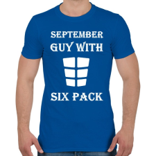 PRINTFASHION Szeptemberben született kockás hasú - Férfi póló - Királykék férfi póló